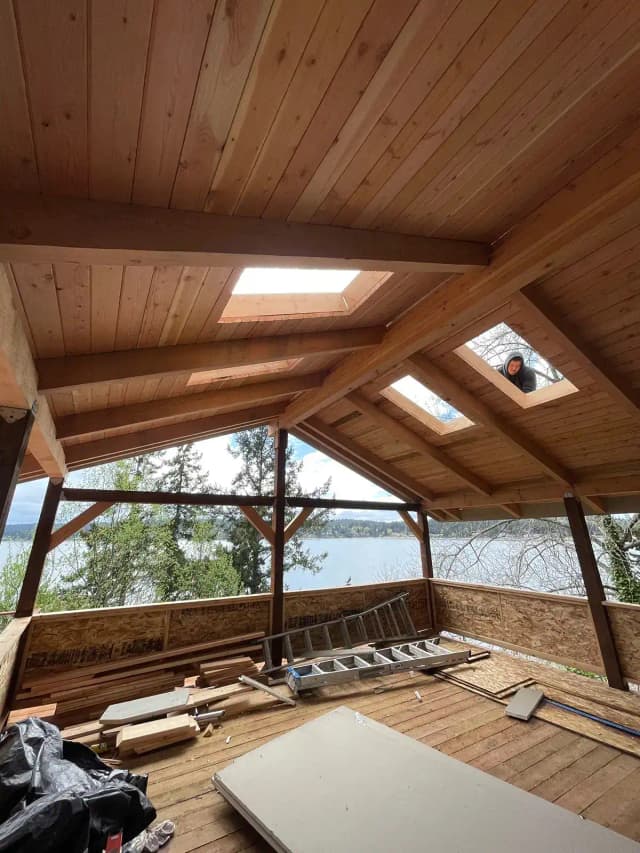 Ampro sunroom under construction on the LaPointe project